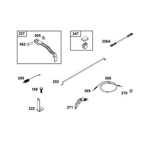 Controls Group Diagram and Parts List for 09P702-0297-F1 020000 - 09Z999 Briggs and Stratton Engine